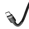 Miniatyrbillede 6 af 9: Holdbart flettet kabel USB-C til USB-C QC3 2m - sort og grå