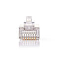 Miniatyrbillede 2 af 3: RJ45-stik | Han | Stranded STP CAT5 | Lige | Guldplateret | 10 stk. | PVC | Gennemsigtig | Box