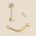 Miniatyrbild 4 av 10: Kattklätterväggsset, 3-delad kattmöbel med skrapstolpe, stegplatta, stege, väggskrapstolpe för katter upp till 5 kg, gjord av furu, naturligt trä