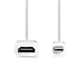 Pikkukuva 2 / 3: Mini DisplayPort kaapeli | DisplayPort 1.2 | Mini DisplayPort Uros | HDMI™ Ulostulo | 21.6 Gbps | Niklattu | 0.20 m | Pyöreä | PVC | Valkoinen | Laati