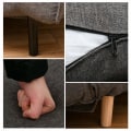 Miniatyrbillede 8 af 10: Sovesofa, Enkelt Sofa, Lille, Klapsofa Med Justerbart Ryglæn, Skandinavisk, Grå, 95X95X80Cm
