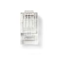 Miniatyrbillede 1 af 3: RJ45-stik | Han | Stranded UTP CAT6 | Lige | Guldplateret | 10 stk. | PVC | Gennemsigtig | Box