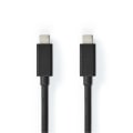 Miniatyrbillede 1 af 3: USB-kabel | USB 3.2 Gen 2x2 | USB-C™ Han | USB-C™ Han | 100 W | 4K@60Hz | 20 Gbps | Nikkelplateret | 2.00 m | Runde | PVC | Sort | Label