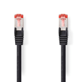 Miniatyrbillede 1 af 3: Kat 6 kabel | RJ45 Han | RJ45 Han | S/FTP | 2.00 m | Runde | LSZH | Sort | Label