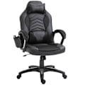 Miniatyrbillede 1 af 10: Gaming Chair Kontorstol Med Varmefunktion 6 Vibrationspunkter Ergonomisk Drejestol Massagestol Kunstlæder Sort B68 X D69 X H (108-117) Cm