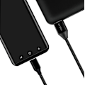 Miniatyrbild 3 av 6: USB-USB-C Ladd/synk-kabel USB 2.0 15W 0,3m Textil