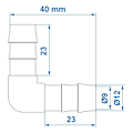 Miniatyrbillede 4 af 4: Vandslangetilslutning 90 grader 12mm pr stk
