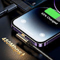 Miniatyrbillede 8 af 8: Vinklet iPhone Lightning - USB kabel til opladning og dataoverførsel 2,4A 1,2m sort