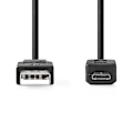 Pikkukuva 2 / 3: USB kaapeli | USB 2.0 | USB-A Uros | USB Micro-B Uros | 480 Mbps | Niklattu | 3.00 m | Pyöreä | PVC | Musta | Laatikko