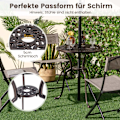 Pikkukuva 5 / 5: Bistropöytä valetusta alumiinista, säänkestävä parvekepöytä sateenvarjoreiällä 61 x 61 x 71 cm kuparinpunainen