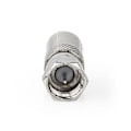 Pikkukuva 2 / 8: Satelliitti- ja antenni-sovitin | F uros | IEC (Coax) Naaras | Niklattu | 75 Ohm | Suora | Metalli | Hopea | 1 kpl | Laatikko