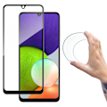 Pikkukuva 1 / 9: Lasifolio karkaistu lasi kehyksellä Samsung Galaxy A22 4G Full Cover Flexi Nano näyttö musta