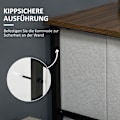 Miniatyrbillede 6 af 10: Kommode med 5 skuffer lavet af stof opbevaringsskab kommode med greb, moderne design skab skuffeskab opbevaring kommode til soveværelse, stue grå |