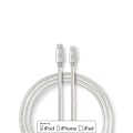 Pikkukuva 1 / 7: Lightning Kaapeli | USB 2.0 | Apple Lightning 8-Pin | USB-C™ Uros | 480 Mbps | Kullattu | 1.00 m | Pyöreä | Nailon / Punottu | Alumiini / Hopea | Laat