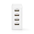 Miniatyrbild 2 av 8: Väggladdare | 24 W | Snabbladdnings funktion | 4x 2.4 A | Antal utgångar: 4 | 4x USB-A | Utan kabel | Single Voltage Output
