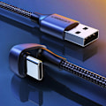 Pikkukuva 7 / 7: Kulmikas USB - USB-C-kaapeli QC AFC FCP -pelaajille 1 m - harmaa