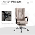 Miniatyrbillede 5 af 10: Kontorstol Drejestol Skrivebordsstol Med Tilbagelænet Funktion Fodstøtte Højdejusterbar Mikrofiber Beige + Sort + Sølv 63 X 71 X 110-118 Cm