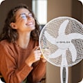 Miniatyrbillede 3 af 9: Gulvventilator med fjernbetjening – 3 hastigheder, oscillation, timer