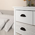 Miniatyrbillede 6 af 7: Kommode Opbevaringsskab Med 5 Skuffer, Skuffeskab Med Håndtag, Anti-Tip, Til Soveværelse, Stue, Hvid, 70 X 38 X 85 Cm