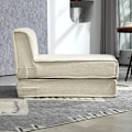Miniatyrbillede 9 af 10: Gulvsofa 2-i-1 sammenfoldelig sovesofa med fløjls-look, polstret sovesofa kan holde op til 240 kg til stue, soveværelse, cremehvid