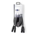 Miniatyrbillede 3 af 3: Balanceret Audio kabel | 2x XLR 3-Pin Hanstik | 2x XLR 3-Pin Hunstik | Nikkelplateret | 3.00 m | Runde | PVC | Mørkegrå | Kartonhylster