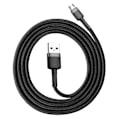 Pikkukuva 3 / 9: Kestävä joustava kaapeli USB microUSB QC3.0 2.4A 1M musta ja harmaa