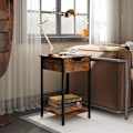 Miniatyrbillede 3 af 10: Sidebord, sofabord i industrielt design, sofabord med stålstel, til stue, soveværelse, 40 x 40 x 68 cm, rustik brun