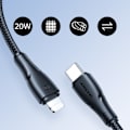 Pikkukuva 7 / 9: Kestävä kaapeli iPhone Surpass Series USB-C:lle - Lightning 20W 0,25m musta