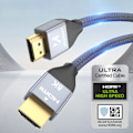 Miniatyrbild 3 av 9: Stark hållbar HDMI 2.1 8K/4K/2K flätad kabel 2m - silver