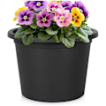 Miniatyrbillede 1 af 7: Havekrukke i plast, sort, rund, 27,5 cm