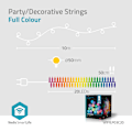 Pikkukuva 3 / 9: SmartLife Jouluvalot | Partylight | Wi-Fi | RGB | 20 LED's | 10 m | Android™ / IOS | Polttimon halkaisija: 50 mm
