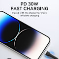 Pikkukuva 7 / 8: Kaapeli iPhonelle USB-C - Lightning PD 30W 2m musta