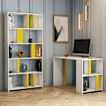 Miniatyrbillede 1 af 3: Studiebord & bogreol Lima - Hvid, Gul
