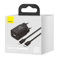 Miniatyrbillede 5 af 9: Hurtigoplader til Iphone Super Si 1C 20W Strømforsyning + USB-C - Lightning kabel 1m sort