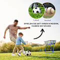 Miniatyrbillede 8 af 10: Rebounder til fodbold, Foldbar fodbold Rebounder 63 x 63 cm Justerbar fodboldmålsparker til baseball basketball, metal, blå