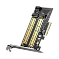 Pikkukuva 1 / 9: Laajennuskortti PCIe 3.0 x4 -sovitin, lisäksi kaksi SSD-paikkaa M.2 M-Key ja M.2 B-Key