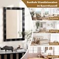 Miniatyrbild 3 av 5: Farmhouse Gummiträsram Träväggsspegel Rustik badrumsspegel Svart