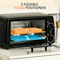 Miniatyrbillede 6 af 10: Miniovn 10 Liter 750W Lille Elektrisk Ovn Med Temperatur Op Til 230 ℃ Timer 60 Minutter Bageplade Og Stativ 36,5X26X22 Cm Sort