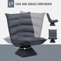 Miniatyrbild 6 av 10: Relaxstol Golvsoffa Golvstol Med 360° Roterande Bas, 5-Nivå Justerbart Ryggstöd, Stål, Mörkgrå