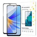 Pikkukuva 1 / 9: 9H karkaistu lasi koko Oppo A17 -näytölle mustalla Full Glue -kehyksellä