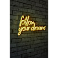 Miniatyrbillede 2 af 9: Dekorativ LED-belysning i plastik Follow Your Dreams - Gul
