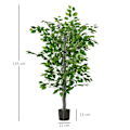 Miniatyrbillede 4 af 10: Kunstig Ficus Træ Stor 135 cm Kunstig Plante, Kunstig Plast Planter Ficus i Pot, Kunstigt Træ Som Ægte med Cement, Kunstigt Græs til Stue Soveværelse
