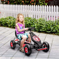 Pikkukuva 3 / 10: Karting, lasten auto säädettävällä istuimella, poljin kumirenkailla, poljin, käsijarru, 5-12v, ulkona, punainen + musta