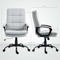 Miniatyrbillede 4 af 10: Kontorstol Ergonomisk skrivebordsstol med armlæn, højdejusterbar drejestol med vippefunktion, linnedlook, polstret computerstol, grå