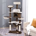 Pikkukuva 3 / 10: Raapimistolppa Xxl Cat Cave & Hammock -Monitasolla Cat Tree -Monitoimikeskuksella, Pehmo, Ruskea, 213X91X122Cm
