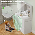 Pikkukuva 9 / 10: Pesupöytä kosmetiikkapöytä peilillä, push-to-open mekanismit, monipuoliset kiinnitysvaihtoehdot, peilipöytä 4 laatikolla, 3 avohyllyä ja 2 kaappia, va