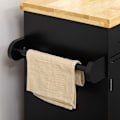 Miniatyrbillede 9 af 10: Køkkenvogn Serveringsvogn Med Bordplade Køkkenvogn Med Krydderihylde, Håndklædeholder Til Stue Spisestue Sort 109 X 40 X 89 Cm