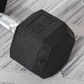Pikkukuva 10 / 10: Kuusikulmainen Käsipaino, 20 Kg, Valurauta Kumipäällysteellä, Musta
