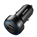 Miniatyrbild 5 av 9: USB-C USB-A PD 60W billaddare med LED-bakgrundsbelysning, svart