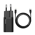 Miniatyrbillede 1 af 9: Hurtigoplader til Iphone Super Si 1C 20W Strømforsyning + USB-C - Lightning kabel 1m sort